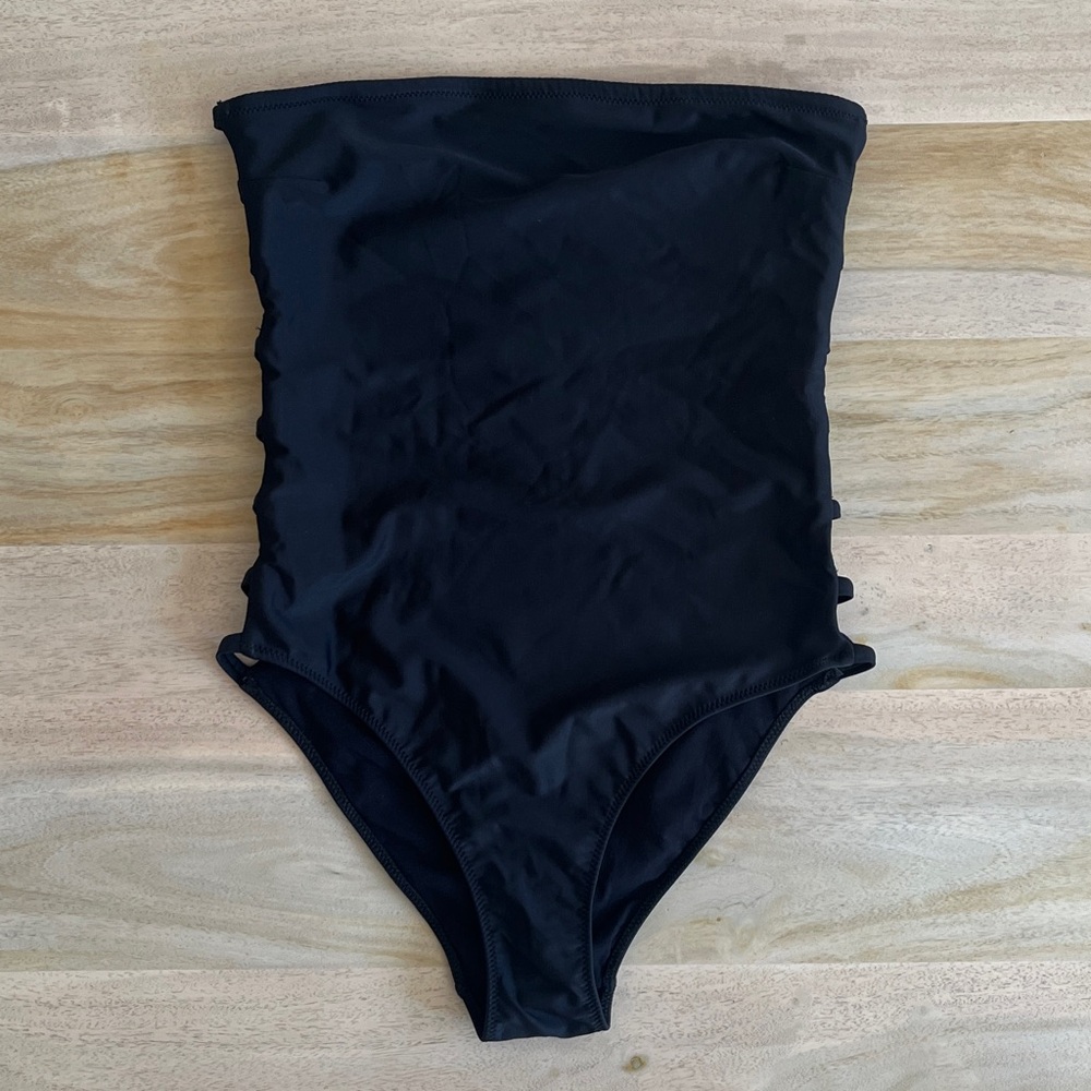 ZARA Strapless Swimsuit One Piece with Side Reveal